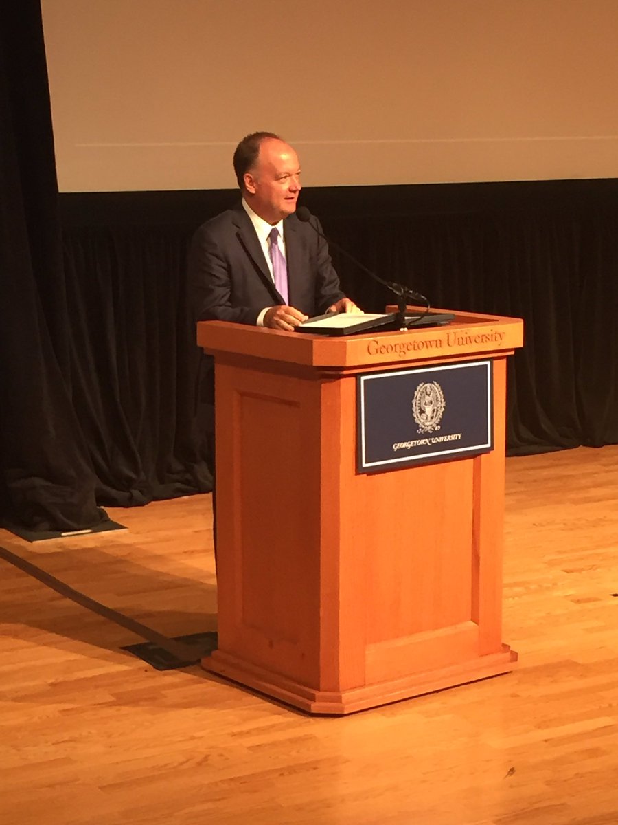 GUAlumni's tweet photo. .@Georgetown Pres. DeGioia closes Think BIG by thanking our speakers & reflecting on our shared pursuit of "the magis." #GuForGenerations https://t.co/tl3ewzy8k3