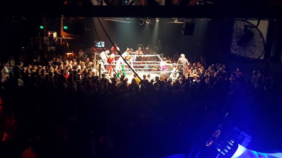Little bit of an idea of the wall-to-wall crowd last night at #Hoodslam !!