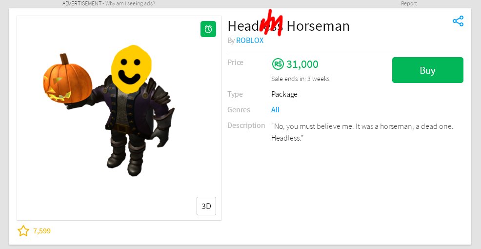 Maxboy Maxboyrblx Twitter - wasting 31 thousand robux on headless horseman youtube