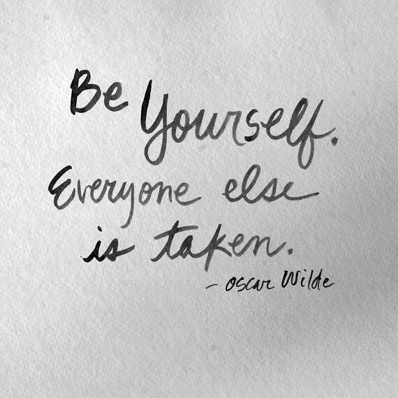 Benioff's tweet image. Be yourself.  Everyone else is taken.  -Oscar Wilde