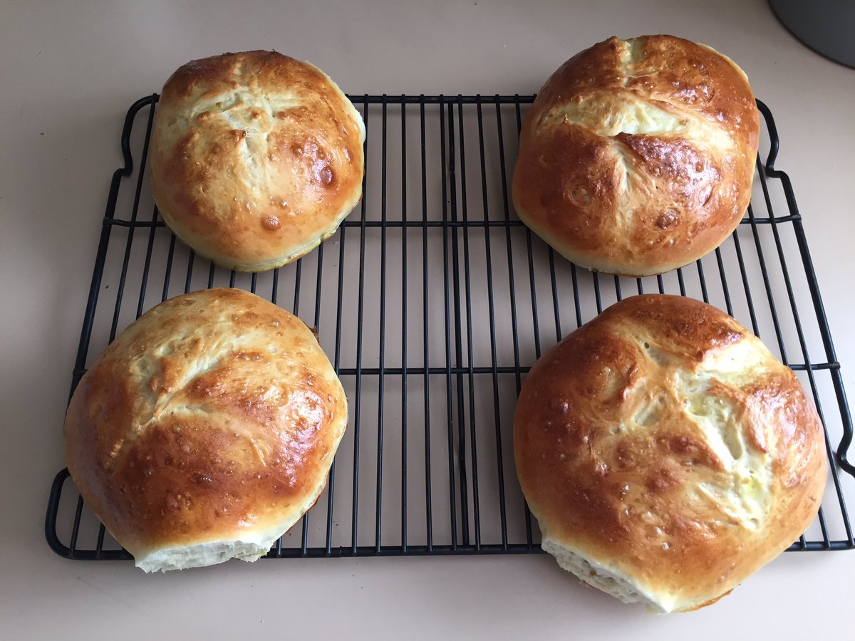 oviphagy's tweet photo. My first attempt to re-create the #sourdough #breadbowls from #panera #bakingfool #thisbennettbakes #idahome #mrmom https://t.co/mkS2yEoXIa