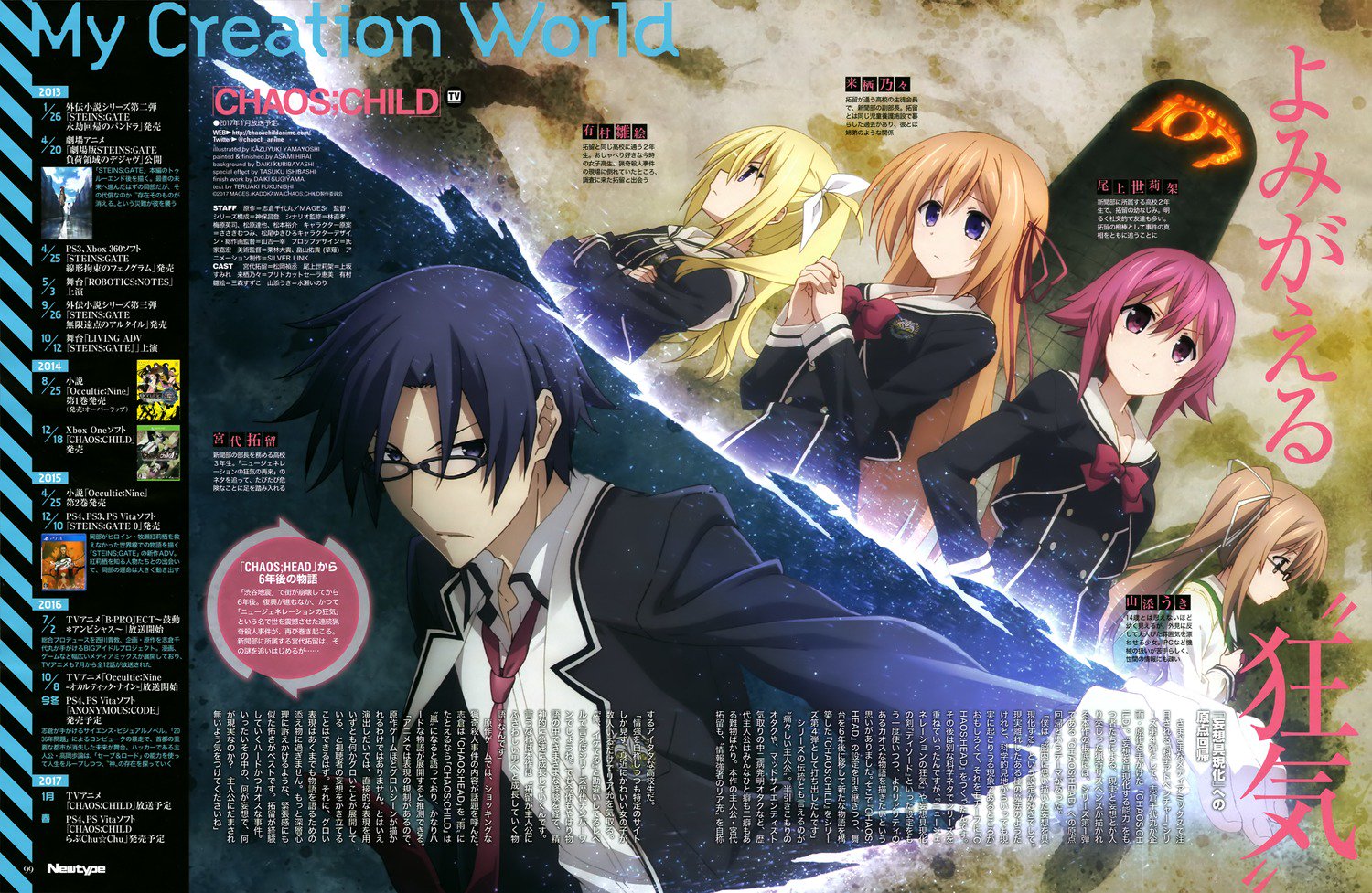 Pkjd Chaos Child Majestic Prince Zegapain Spreads From Newtype November T Co F2ilugp6zn