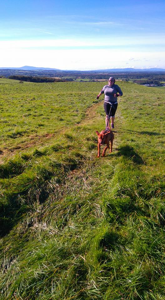 Edel &amp; Kaizer from Team <a href="/CanicrossIre/">Canicross Ireland</a> at #bikesandbarks last Sunday in Bike Park Ireland #pulllikeadog #canicrossireland