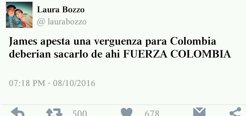 Eltio101's tweet photo. #JamesVerguenzaNacional
Hasta @laurabozzo opina lo mismo :v
@MaxMedinax 
@Juan_Faick https://t.co/70onwQaxCp
