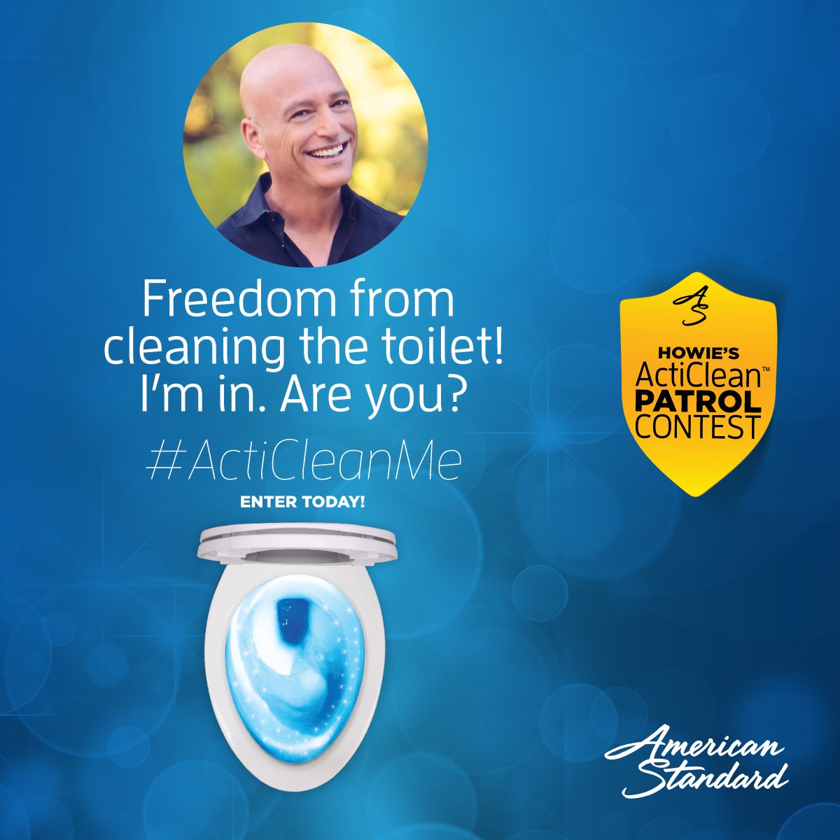 AMStandard's tweet photo. Do u want to be the ultimate clean freak? Submit ur video to win a NEW ActiClean self-cleaning toilet! #ActiCleanMe: https://t.co/xoUROZiYzE https://t.co/4v7spxk8Yf