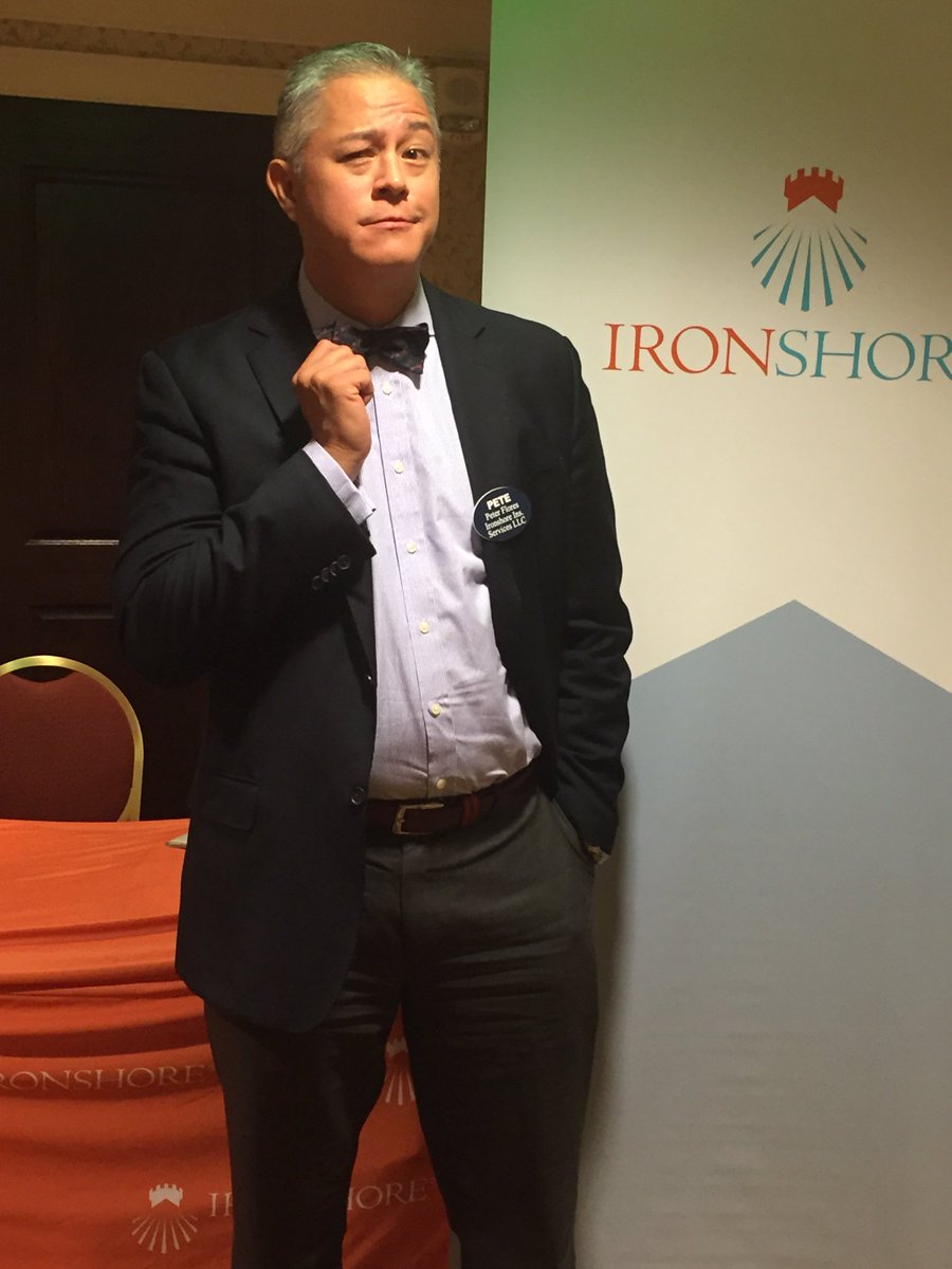 IronshoreInc's tweet photo. Ironshore's Peter Flores sporting the Aon bow tie at the CIAB Conference in Colorado Springs, CO. @aon @Aoninpoint #CIAB2016 #ILF2016 https://t.co/mLJLHEmjLS