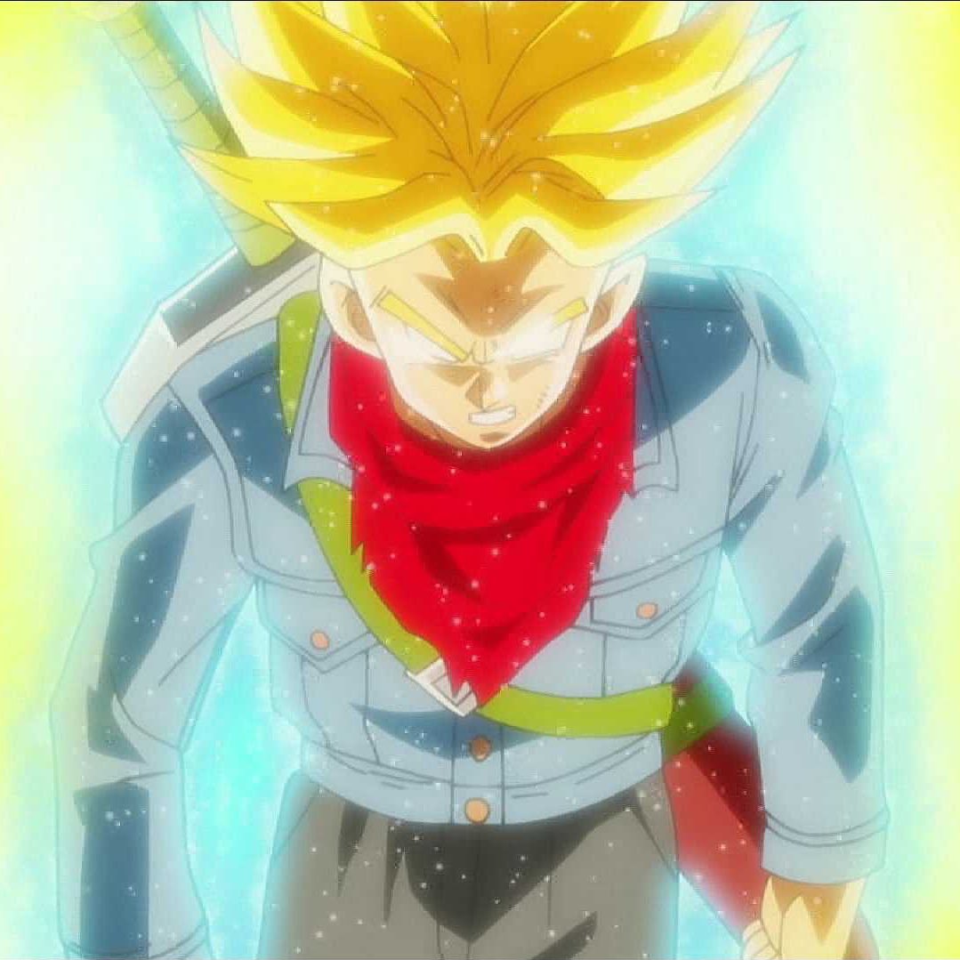 ガブリエル Gabriel 正直これもセル編と同じ中途半端な変身 ブルーになりかけ で思いっきりカウンターくらいそうな気がするけど カッコイイのは確か 多分このトランクスか不意打ちでブルマがやられてベジータが激おこっていう流れがあってもいいと思う