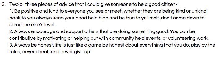 Loved teaching PSR in PE/ENG module and then reading this as I mark students work. Advice from a yr9, our kids are awesome <a href="/leavellenoweth/">Lea Vellenoweth</a> !