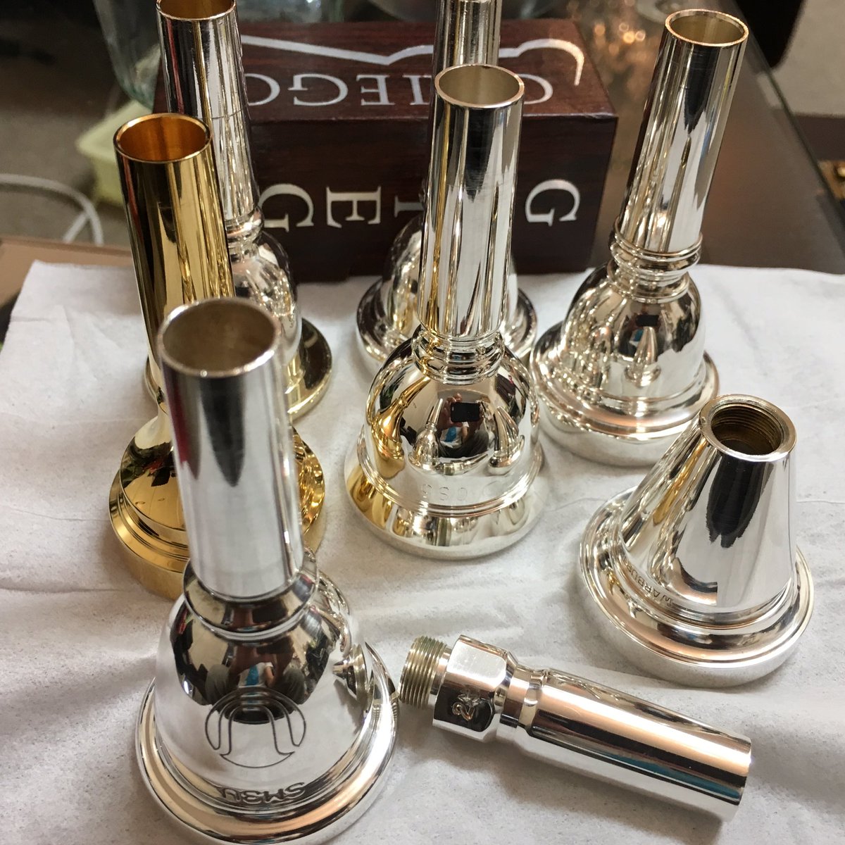 endo_music's tweet image. トロンボーンのマウスピースの中古が数本入荷してます。太管が多いです。#デニスウィック #グレイゴ #ワーバートン #ティルツ #ヤマハ