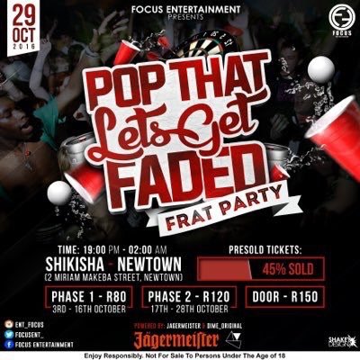 FocusENT_'s tweet photo. Phase 1 Almost Sold Out Fam 🚨🔞💊ITS A FRAT PARTY BAYBEE... https://t.co/otcl8O0gmA