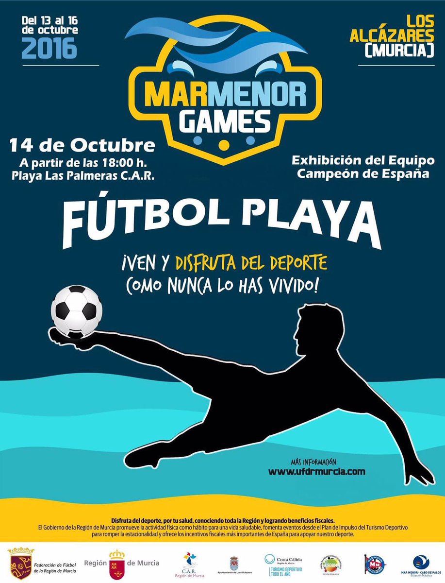 ufdrmurcia's tweet photo. Ya falta poco para los #MarMenorGames con la participación de partido exhibición del Campeón actual de Fútbol⚽️Playa⛱ y torneo de base ⚽️️⛱. https://t.co/cDdt9gm4Qd