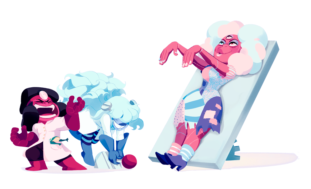 “Last week was terrible, but drawing these Lesbians Space Rocks always helps me. #rupphire #garnet #stevenuniverse”