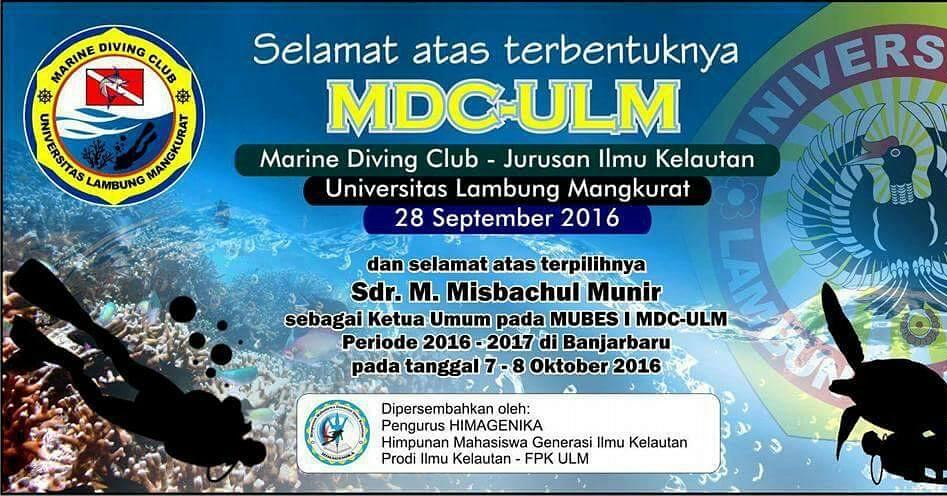 Selamat atas terbentuknya MDC ULM Jurusan Ilmu Kelautan Universitas Lambung Mangkurat.