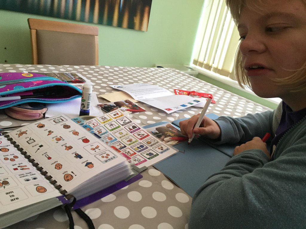 GannonFleur's tweet photo. Week one with our ‘zebra book’ aka PODD book https://t.co/CS63ZWa9re https://t.co/2fniBTSrVE