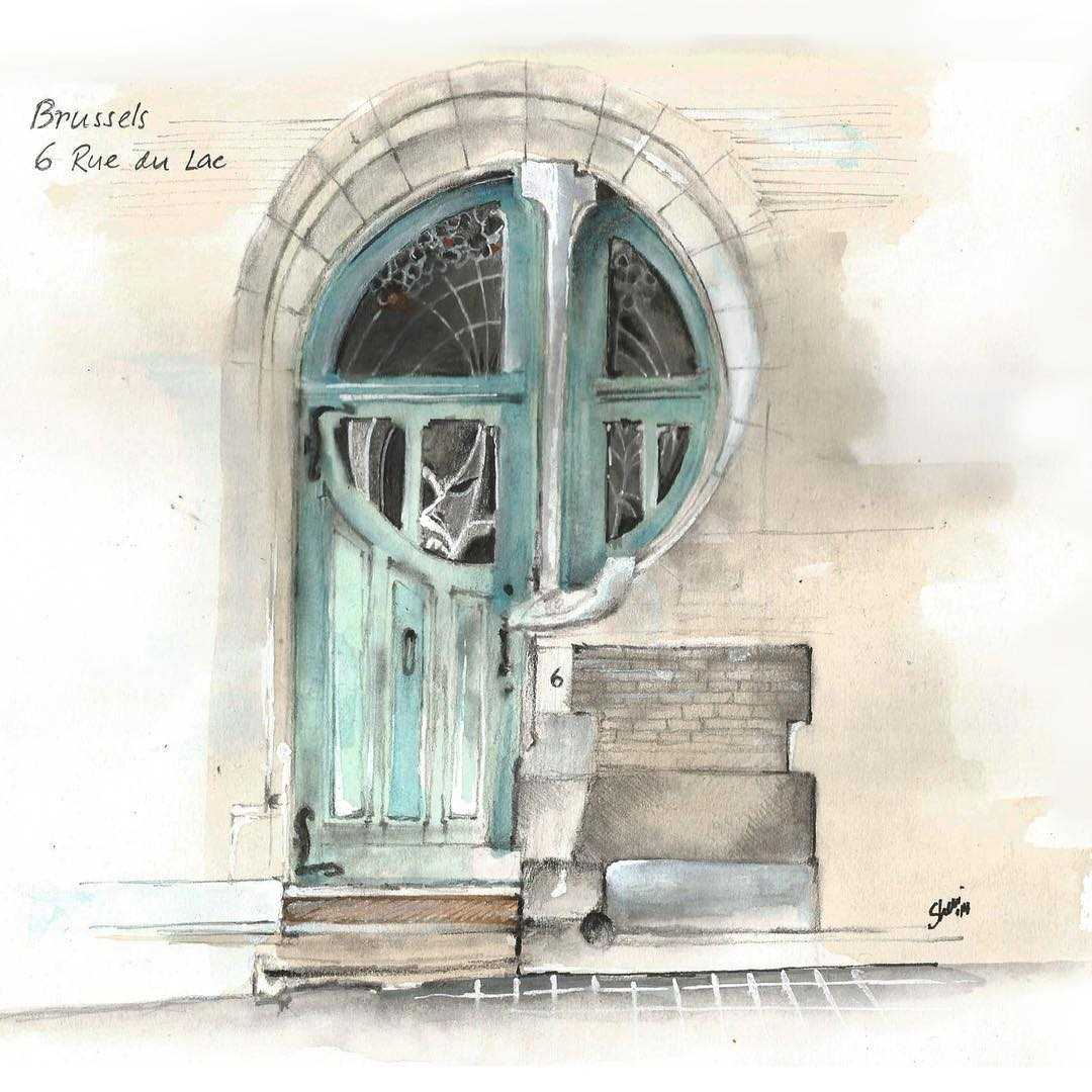 Tunnelbreeze's tweet image. "Brussels" A sketch by Vee Vinci. #illustratiion #drawing #art