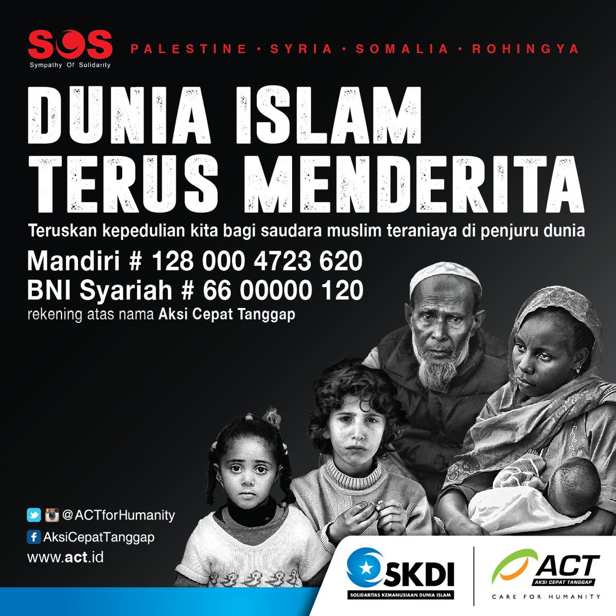 ACTforHumanity's tweet photo. Saudara kita di berbagai negara masih dalam derita. Saatnya untuk peduli!
#LetsACTIndonesia https://t.co/PD3G77zamR