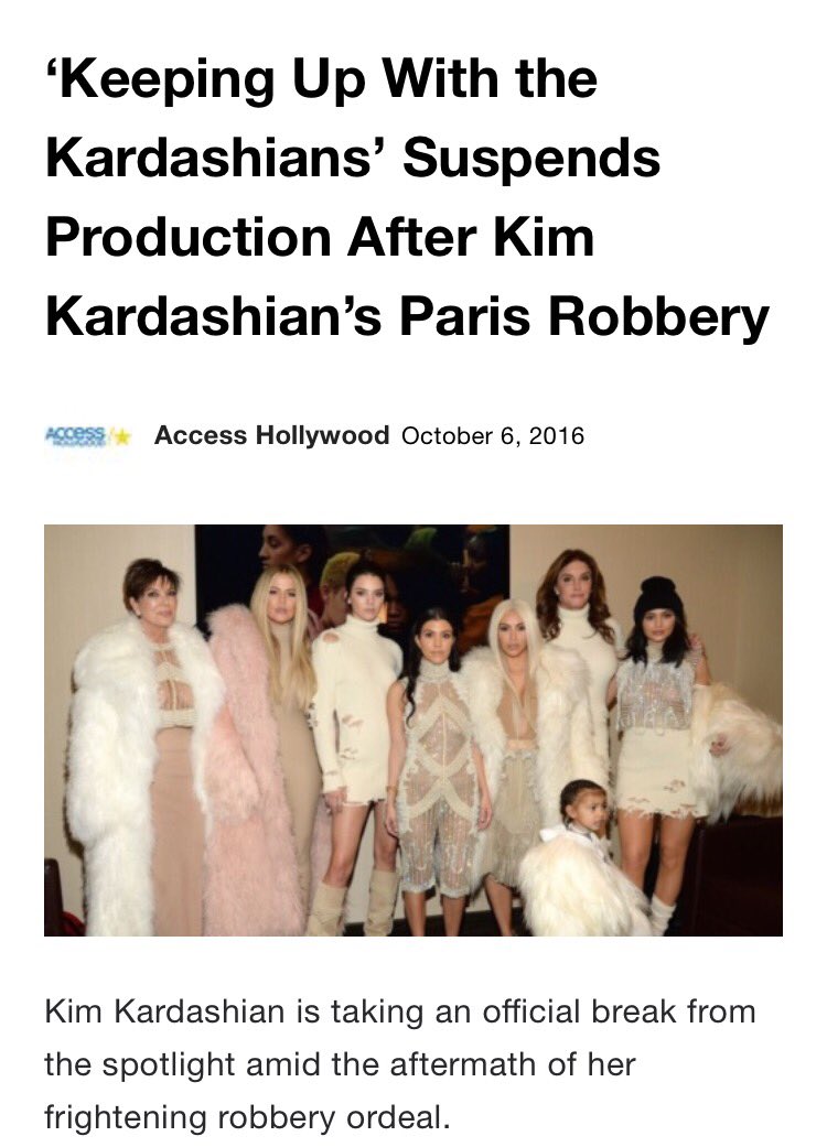 MaudAsap's tweet photo. Keeping up with the Kardashian stopped๐ฑ #parisissorry #KimKardashian #Kardashian #parisrobbery #tvshow #eentertainment https://t.co/zxEPXOeZl9