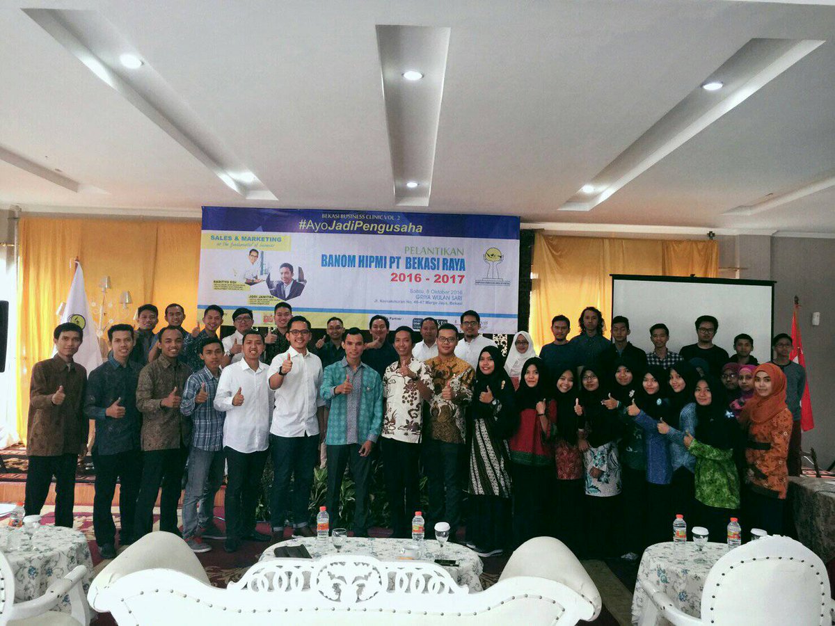 HIPMIPT_BOGOR's tweet photo. Pelantikan Banom HIPMI PT Bekasi Raya 
 Masa Bakti 2016 / 2017

 #HalalSah
 #AyoJadiPengusaha

 Bekasi Business Clinic Vol. 2 https://t.co/2mOy8mDooE