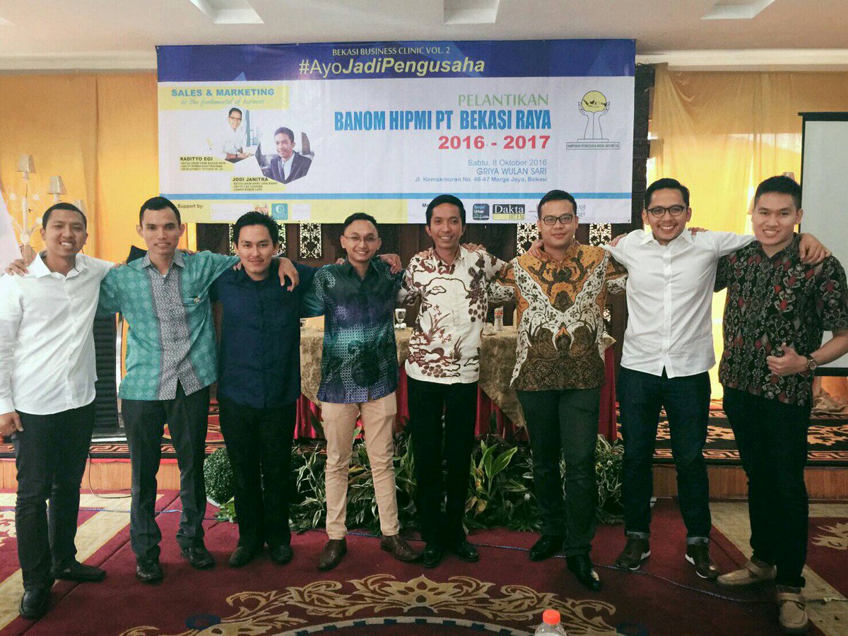 HIPMIPT_BOGOR's tweet photo. Pelantikan Banom HIPMI PT Bekasi Raya 
 Masa Bakti 2016 / 2017

 #HalalSah
 #AyoJadiPengusaha

 Bekasi Business Clinic Vol. 2 https://t.co/2mOy8mDooE