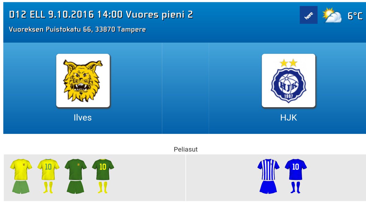 HJK 04 (@hjk04helsinki) on Twitter photo Gameday! #D12 #ELL vs. <a href="/IlvesJuniorit/">Ilves juniorijalkapallo</a> P04 at 2:00 PM local time. Welcome! #Tampere Gameday! #D12 #ELL vs. <a href="/IlvesJuniorit/">Ilves juniorijalkapallo</a> P04 at 2:00 PM local time. Welcome! #Tampere