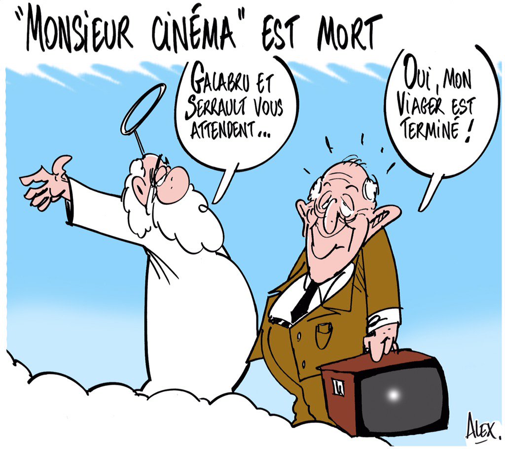 Mon dessin dans le @CourrierPicard du 09.10.2016 : #PierreTchernia s'en est allé...#MonsieurCinema