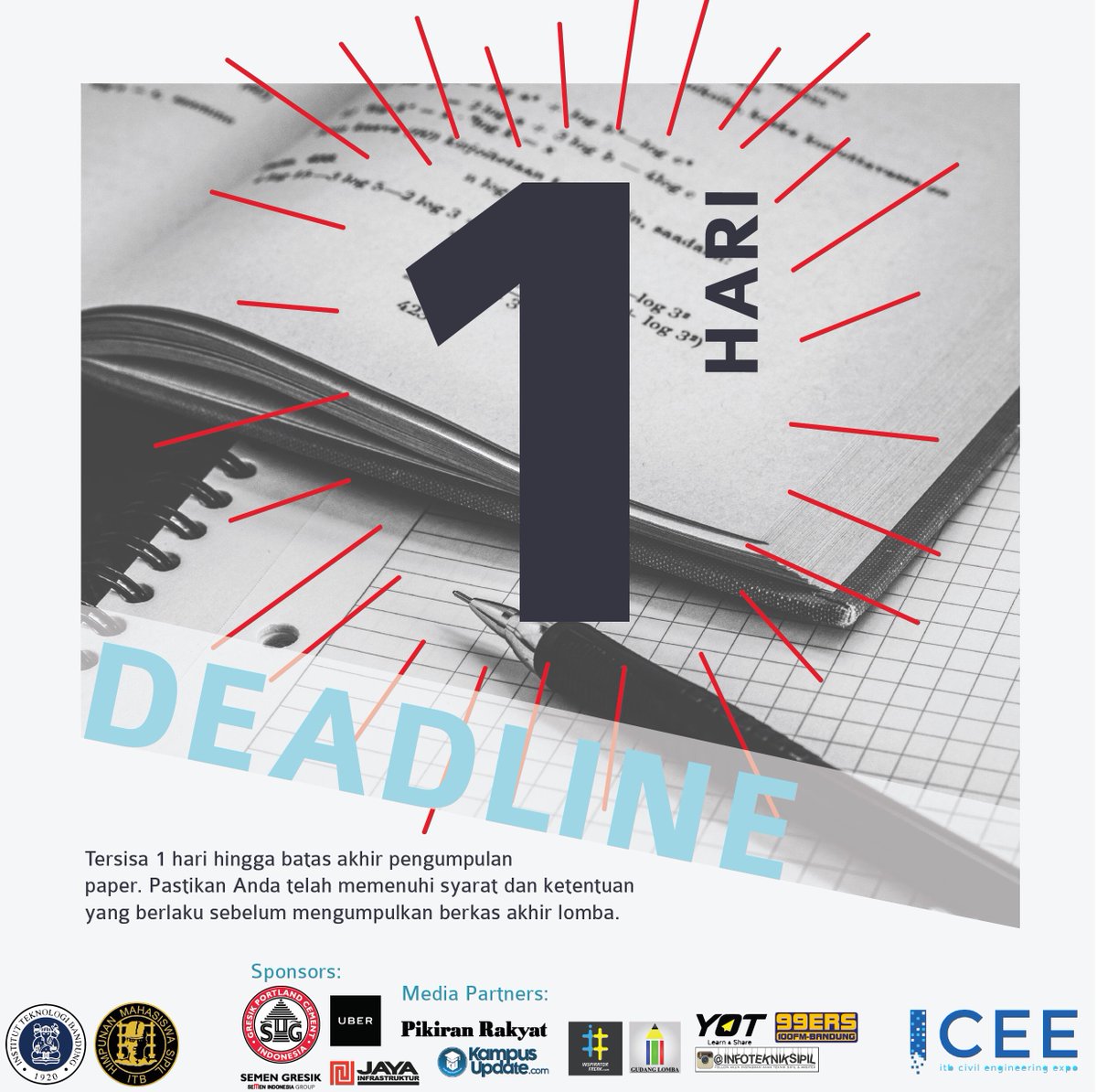 KampusUpdate's tweet photo. [ICEE H-1 TO SUBMISSION]
Tersisa 1 hari lagi menjelang pengumpulan hasil karyamu! More info : https://t.co/AFzlbPHWjr
#ICEE2016 https://t.co/jMXlg9Xy1a