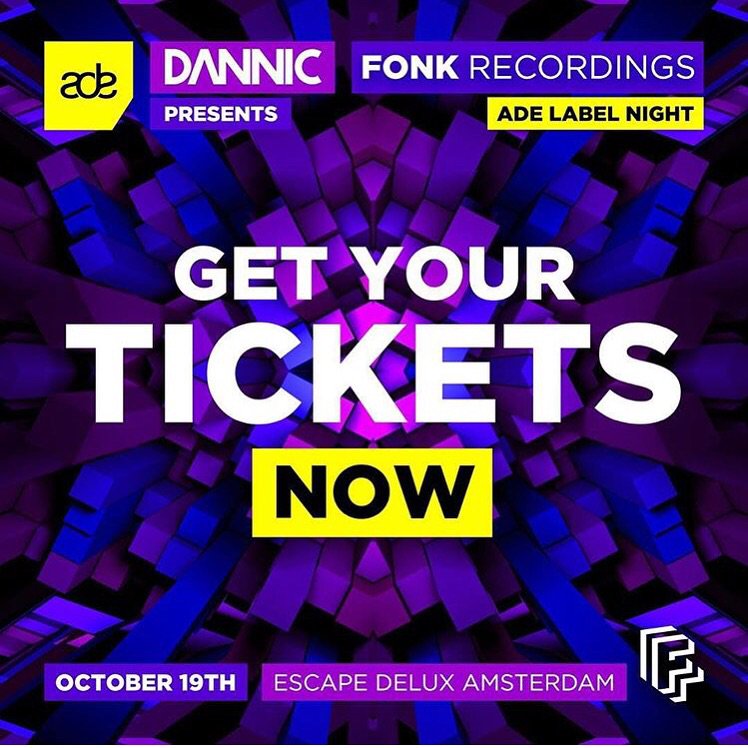 Only a few tickets left for my Amsterdam Dance Event label night on wednesday ocotber 19th! Only €8,50! 🙌🏻🎉 @fonkrec https://t.co/3WBJkDfs0O