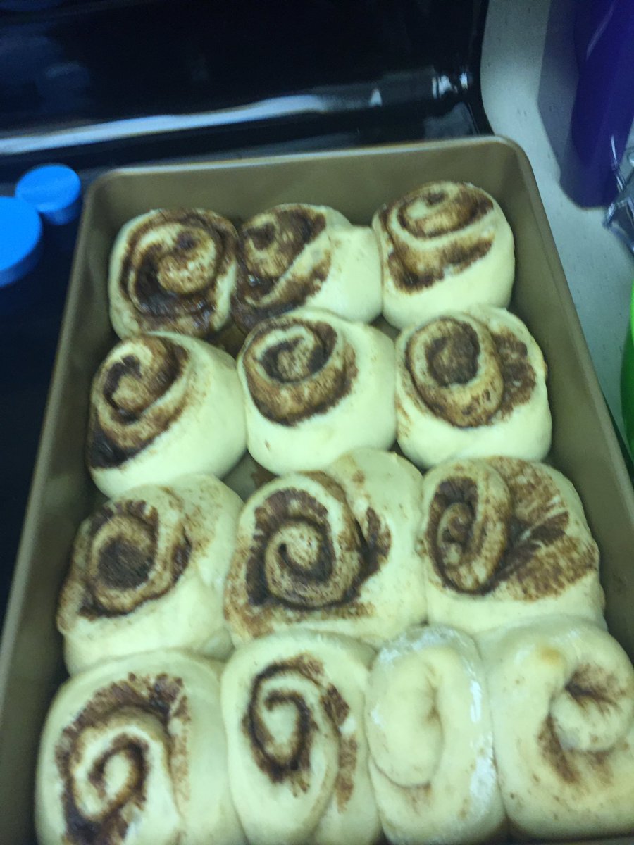 CatKamrath's tweet photo. Cinnamon rolls were a success!! https://t.co/7DexAExUrk