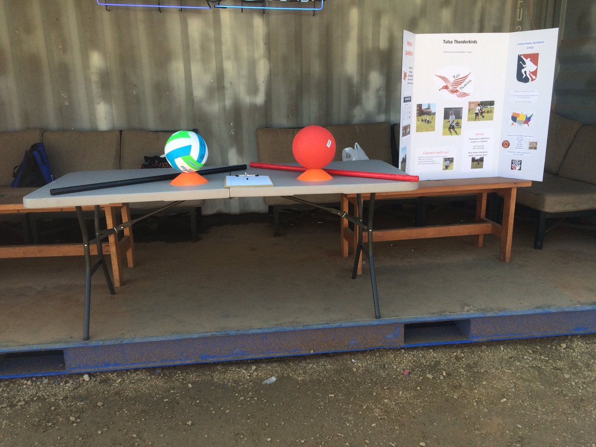 AugureysQuid's tweet photo. We are set up to talk quidditch at the Harry Potter party! Come see us! https://t.co/hLbc0ey4X8