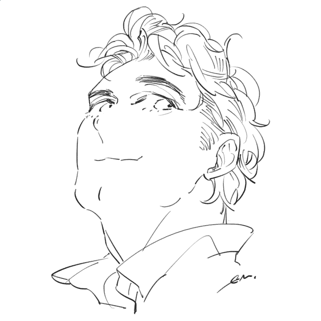 髪の毛くるんくるんなかびるさんかわいいなーという落書き 