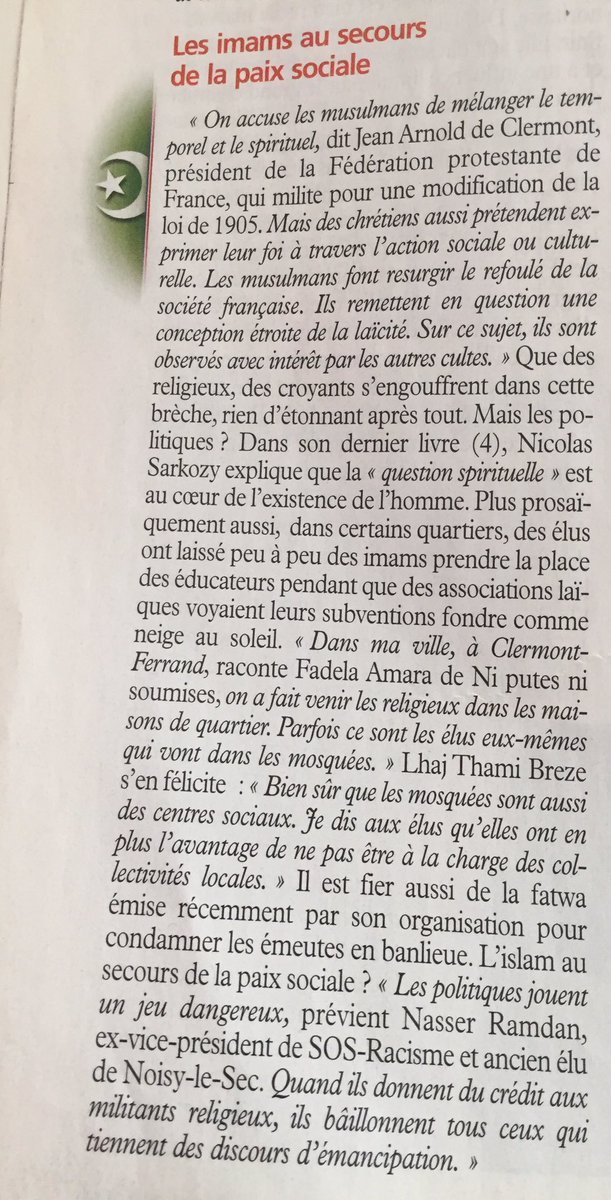 ZohraBitan's tweet photo. Suite dossier "La vérité sur l'islam de France" @NouvelObserv 2 février 2005 Les imams au secours de la paix sociale https://t.co/ssgD2W80lQ