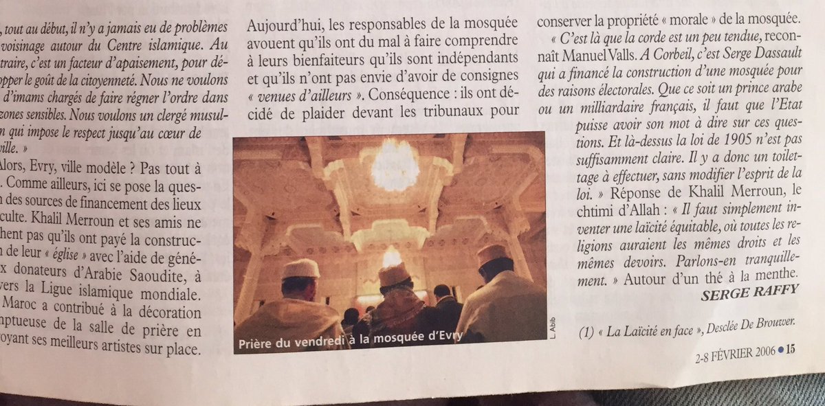 ZohraBitan's tweet photo. Suite dossier "La vérité sur l'islam de France" Evry, la mosquée de la fierté @NouvelObserv 2 février 2005 https://t.co/MbQOVCDOvw