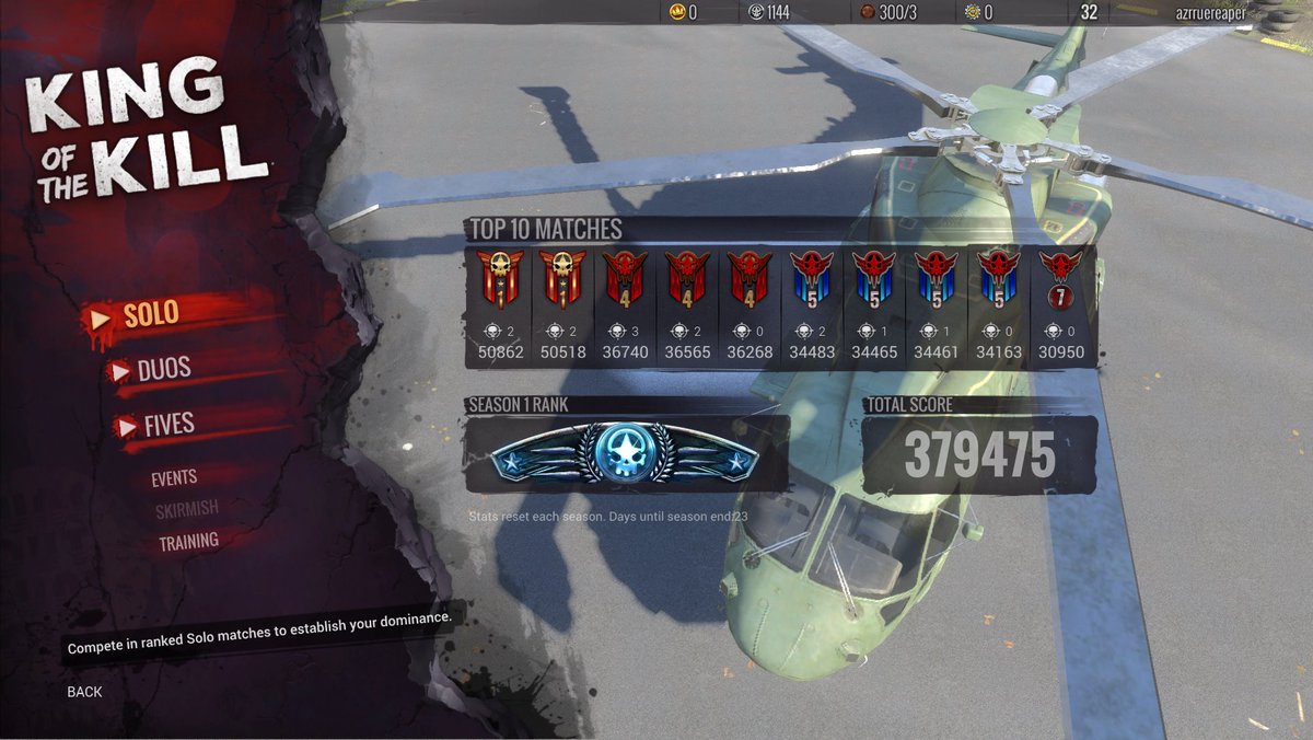 Azrrue's tweet image. Woot placed Plat!! Does anyone know if they are doing season rewards this season??? @H1Z1KotK