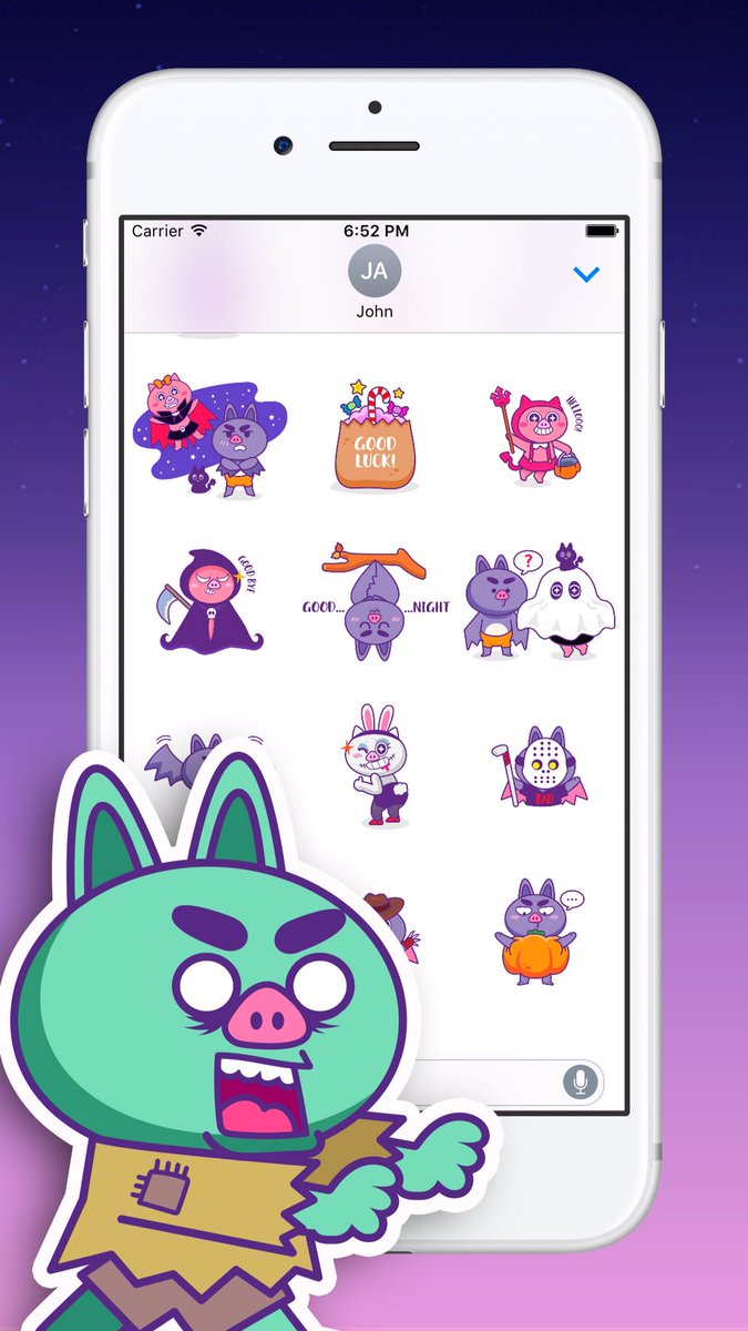 mastercasta2's tweet photo. Get ready for #Halloween with this terrific #Stickers bundle featuring our couple Murphy&amp;Cerise @AppStore #iMessage 
https://t.co/UNEVypOT0n https://t.co/ZamyKzkLU4