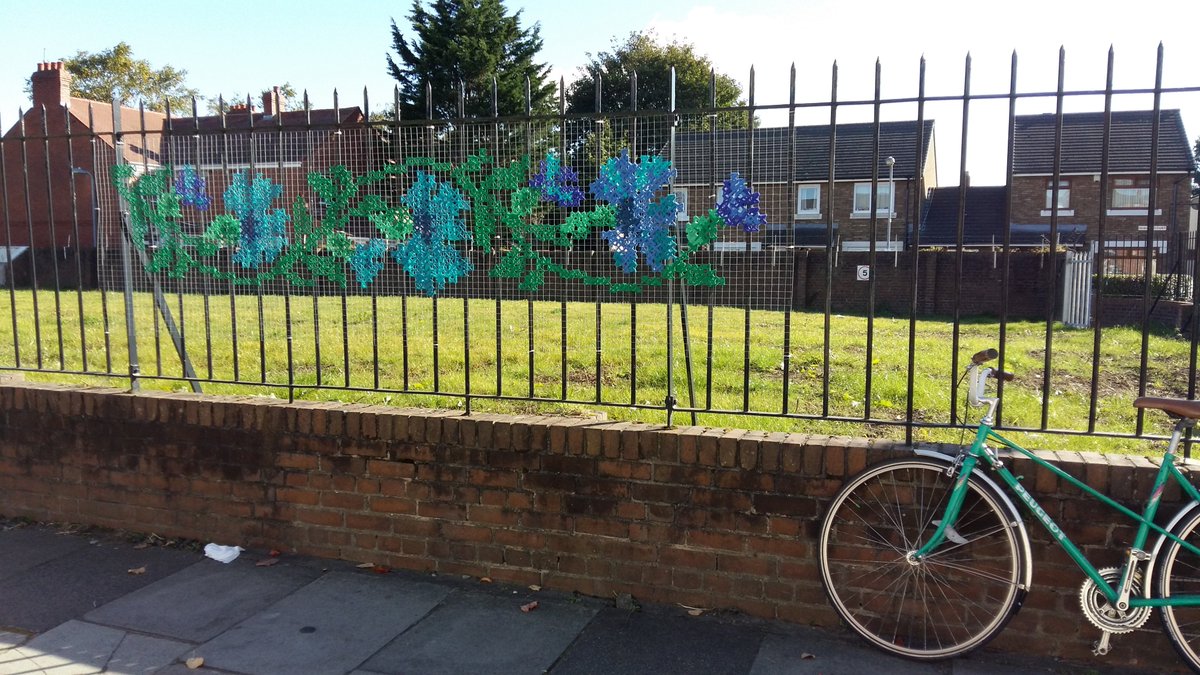 BeMoreSquirrel's tweet image. Check out the guerilla cross stitch on the streets of #Roath &amp;amp; #Adamsdown #CrossingPathsCDF