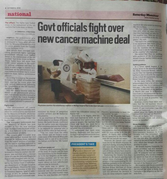 >2000 Ugandans need #radiotherapy now but politics hold back #bunker4Mulago to provide lifesaving care. <a href="/MinofHealthUG/">Ministry of Health- Uganda</a> -what is being done?