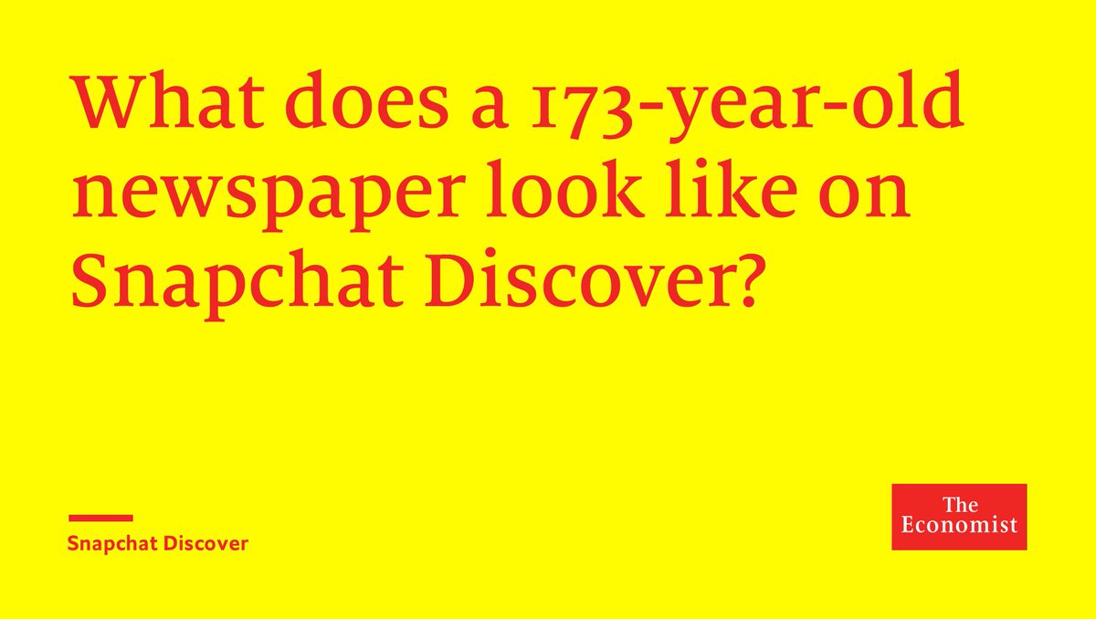 TheEconomist's tweet photo. Head over to Snapchat Discover where you can now find us every weekend https://t.co/EvwqqpjhN1