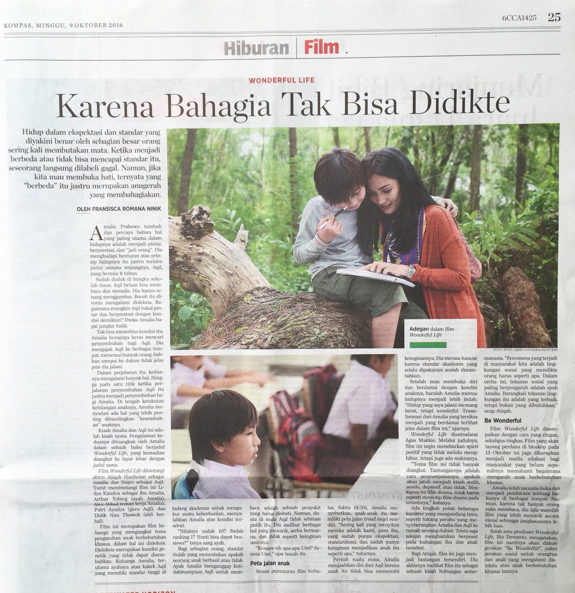 Bangga sekali sbh #collaborativeeffort ternyata mendapat sambutan positif dari publik. Paling tidak dari media nasional #WonderfulLifeMovie