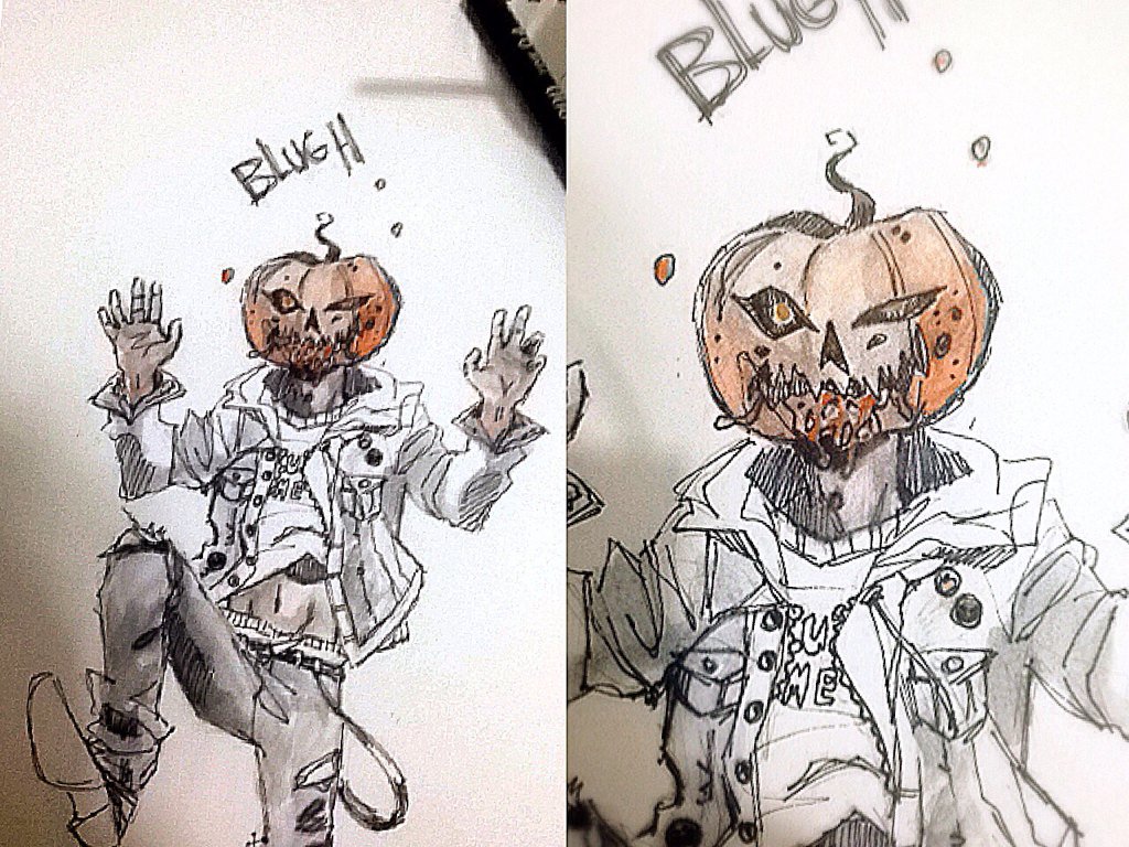 Handsome pumpkin man for #inktober 