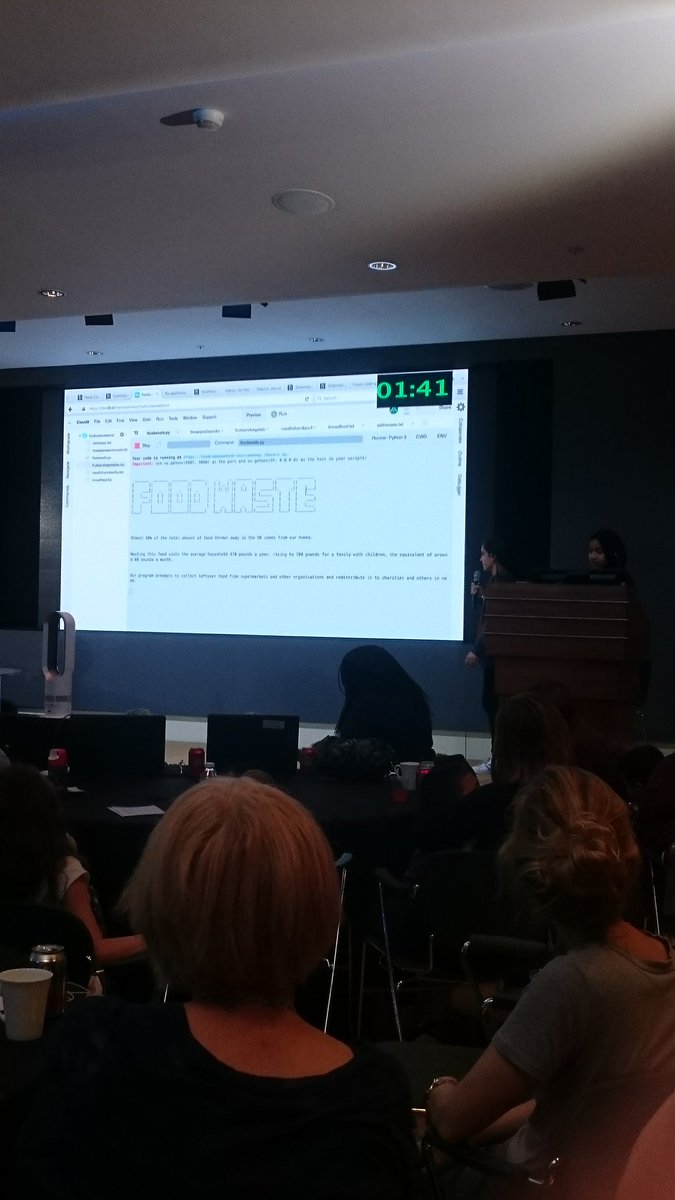 Stemettes's tweet image. And last but not least, we have the Hungriest category presentations #foodcodewknd @BofAML #python #girlswhocode