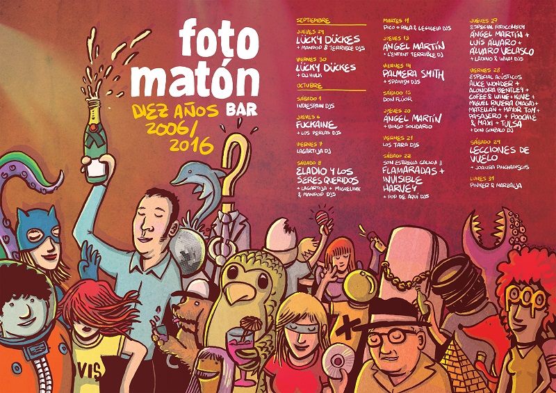 Y este es el magnífico cartel q ha preparado <a href="/Pinker/">Pinker</a> con la programación del <a href="/FotomatonBar/">Fotomatón</a> para el mes de #octubre en el que cumple 10 años.