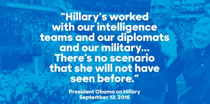 HillaryforCO's tweet photo. Reminder: only one candidate has earned the endorsement of our president. And that's Hillary. https://t.co/d76kFW0ZkH