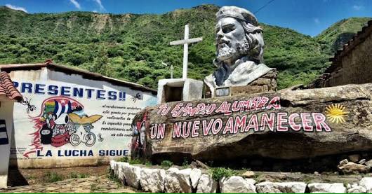 Monument evoking Che in La Higuera, Bolivia.