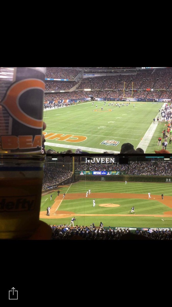 lagerwithaview's tweet photo. A two-in-one for you all in Chicago, Illinois featuring the #cubs and the #bears #Lagerwithaview #lwav https://t.co/TYpw2S5MAE
