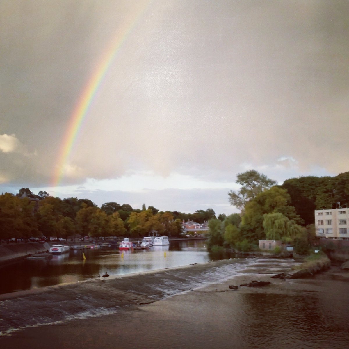 milliethefish's tweet photo. Incredible rainbow during @BrainTumourOrg Twilight Walk in Chester tonight, Laura was definitely w/us #TeamLaws #onebravemummy #WalkWithUs https://t.co/24g67XTXOk