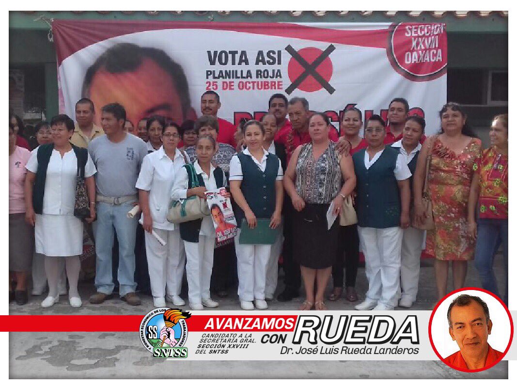 JL_RLanderos's tweet photo. Recepción alegre y colorida en el HRP No. 36 Tlacolula. Juntos ganaremos este 25 de octubre. #VotaPlanillaRoja #SNTSS https://t.co/OZiseliMSd