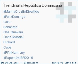 trendinaliaDO's tweet photo. #ExpomóvilBR2016 acaba de convertirse en TT ocupando la 10ª posición en República Dominicana #trndnl https://t.co/CGGwatBaiO
