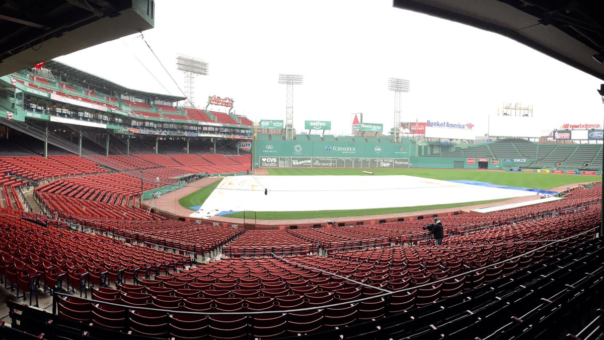 RedSox's tweet image. #FenwayWeather: Today's #ALDS Game 3 has been postponed until 6:08 tomorrow evening.