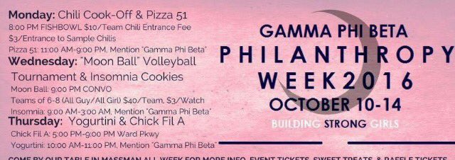 GPB_Rockhurst's tweet photo. Join us tomorrow as we kick off our philanthropy week! All proceeds benefit @GOTRI because we are women building strong girls💪🏼 https://t.co/wQzQ8rsP2d