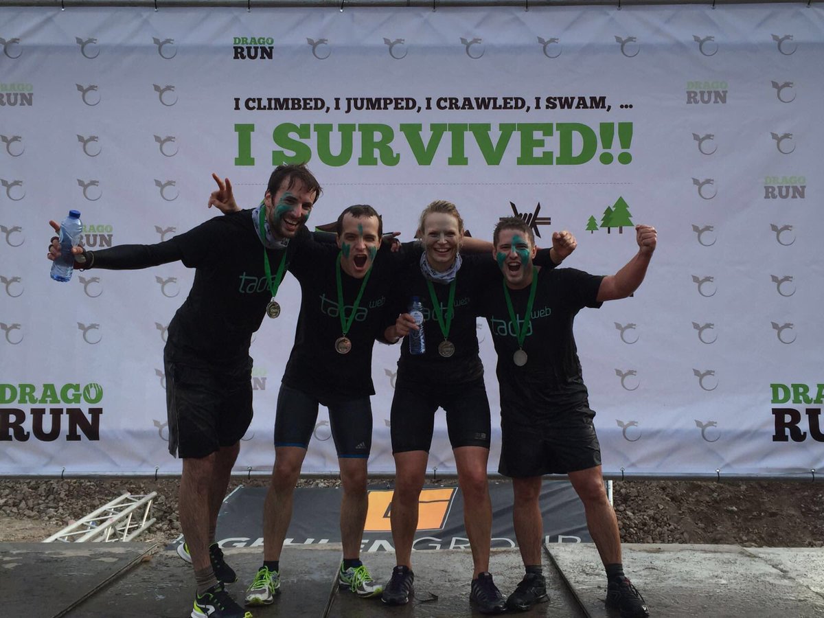 GennaElvin's tweet image. Running, crawling, jumping, swimming and MUD! No better team building #tadaweb #dragonrace 💪👊